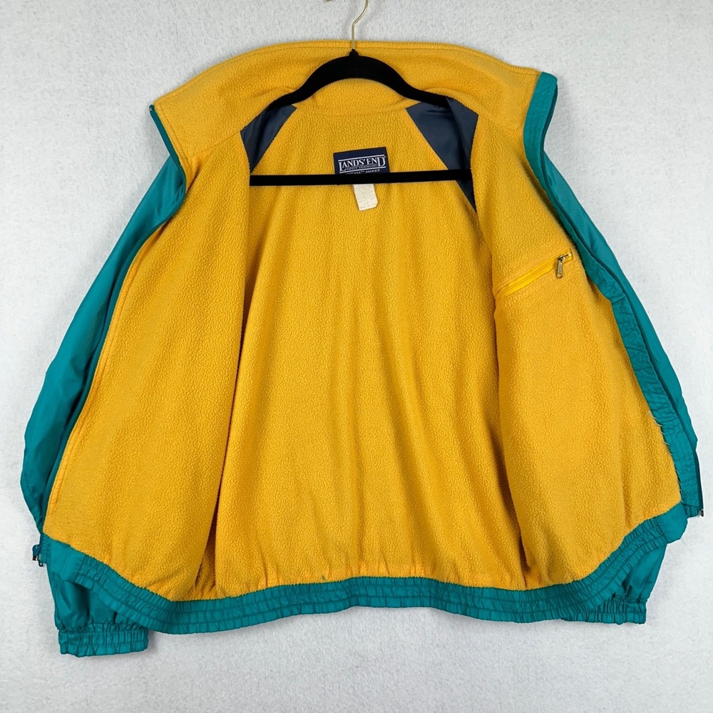 Vintage Lands End Womens M Squall Jacket Retro Teal Blue Made in U.S.A. - Picture 7 of 15